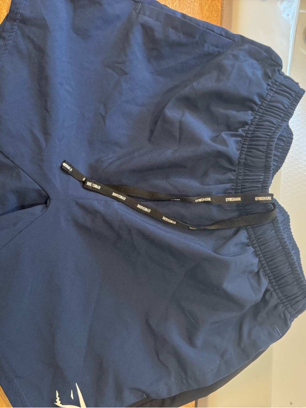 Gymshark Navy Athletic Swim/Training Shorts with Branded Drawstring